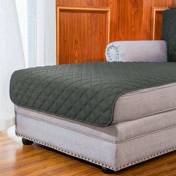 subrtex Quilted Reversible Box Cushion Chaise Lounge Slipcover